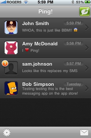 Ping! is an instant messenger exclusively for iPhone users