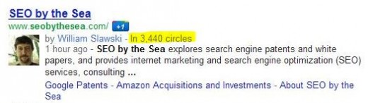 in circles 520x146 Number of Circles youre in on Google+ showing up in Google search