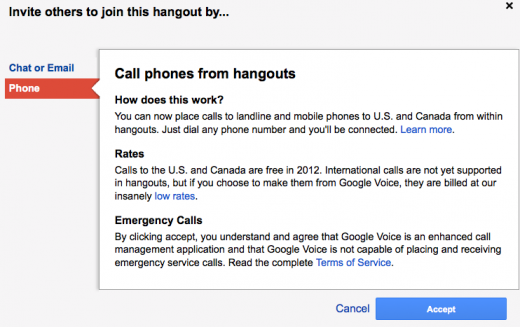 hangouts voice call us and canada 520x327 Now you can call phone numbers from inside Google+ Hangouts