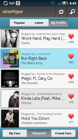uberhype2a Discover new music from around the blogosphere with Uberhype for Android