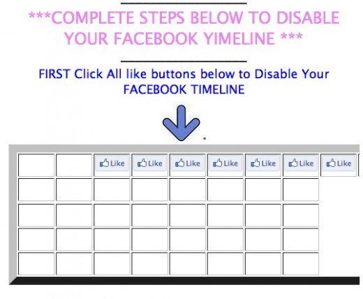 Disable Your F a c e b o o k Timeline 520x428 Facebook users who really dislike Timeline are getting scammed