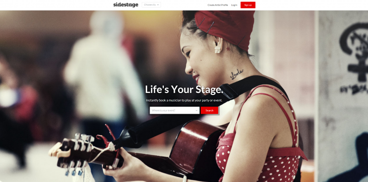 picture of Sidestage website page
