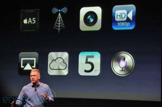 iphone5apple2011liveblogkeynote1560 520x345 Apple announces iPhone 4S: Same design, GSM/CDMA, A5 chip, 7x faster graphics, 8MP, 1080p Video