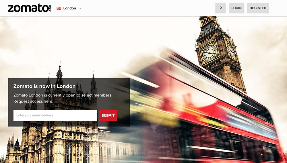 Food Guide Zomato Launches in London