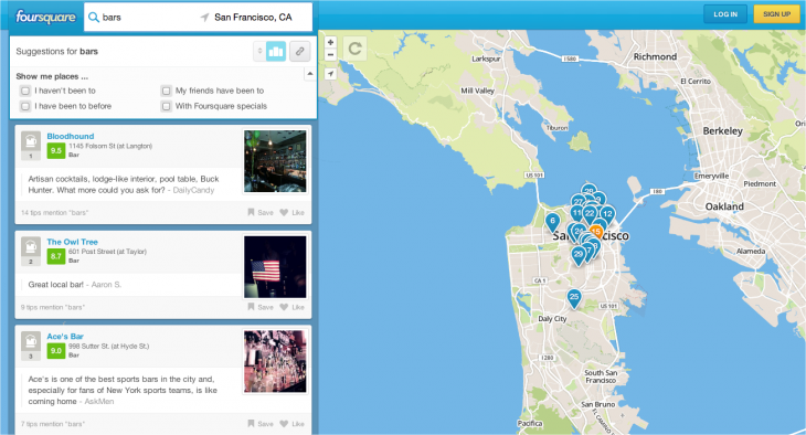 Snap 2013 02 22 at 13.46.32 730x394 Foursquare now lets you share Explore searches to evangelize the value of its recommendation engine