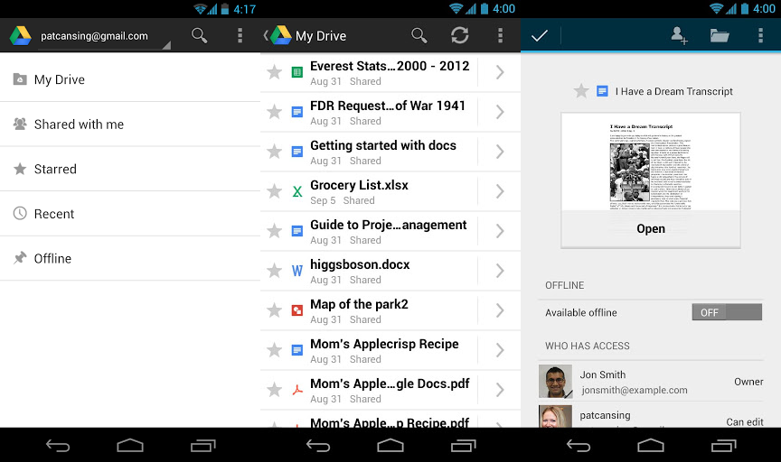 how to download from google drive to android
