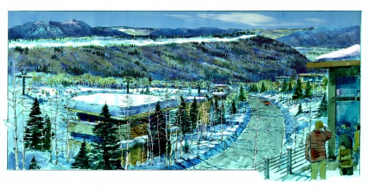 Village Rendering 3 View from Lodge 520x266 Entrepreneurial events firm Summit Series acquires Utah’s Powder Mountain ski resort for $40m