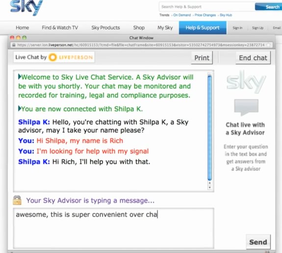 Sky Online Chat