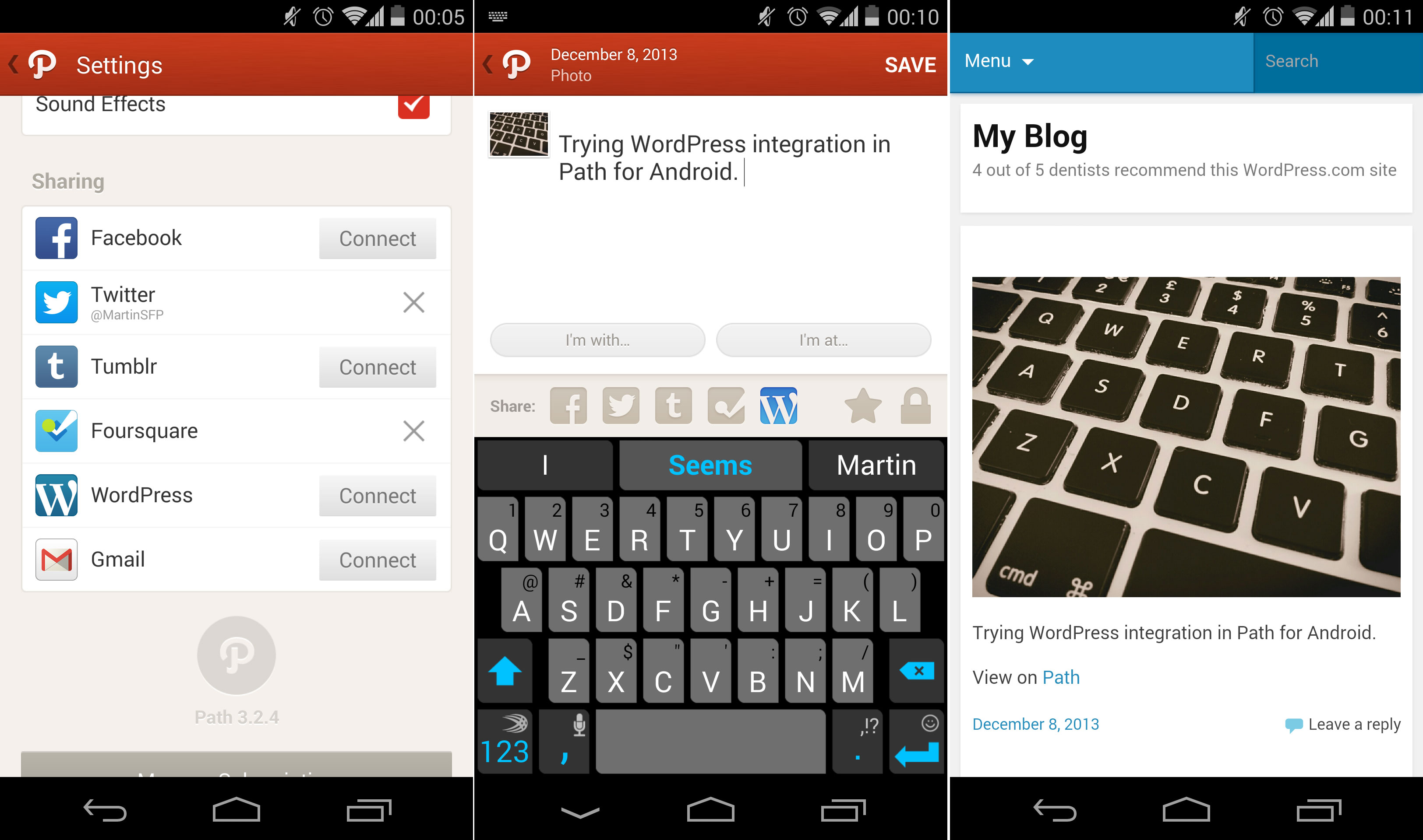 Path Adds Feature For Moments To Be Shared Directly To WordPress Blogs