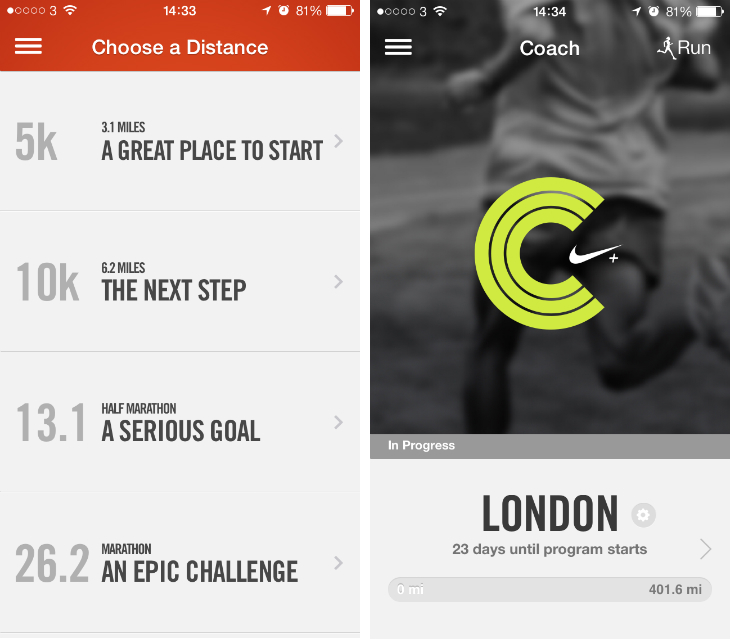 binario chocar correr Nike+ Running App Gives You Training Programs, Tips and Reminders